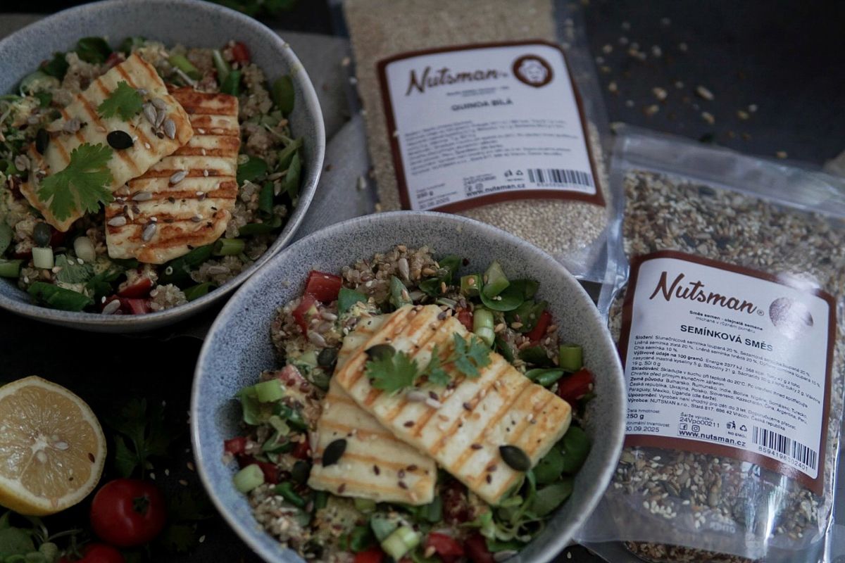 NUTSMAN BLOG RECEPT: Quinoa salát se sýrem halloumi 1