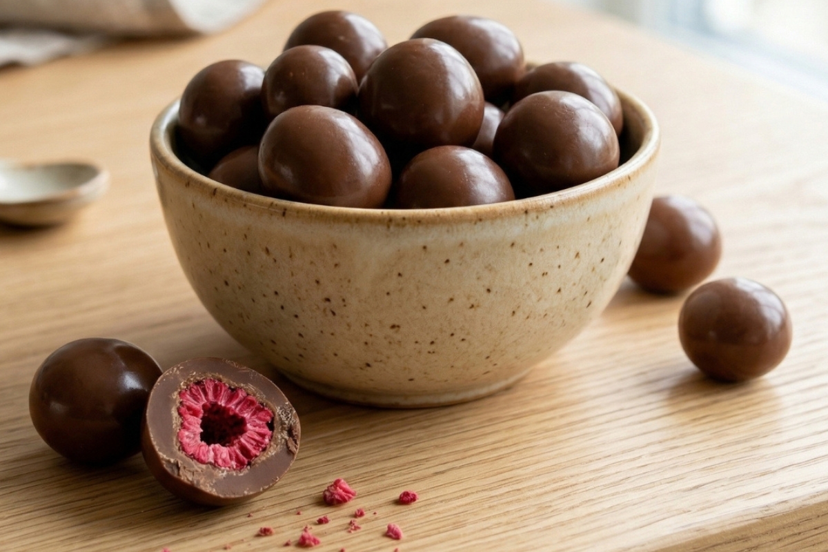 NUTSMAN Lyofilizované maliny v mléčné čokoládě