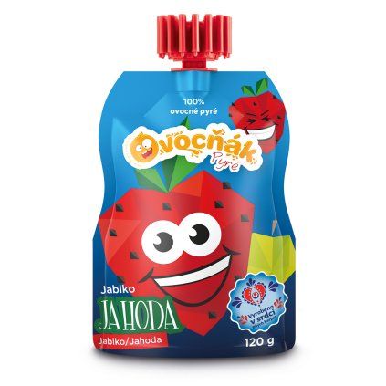 OVOCŇÁK pyré Jablko - Jahoda 120g