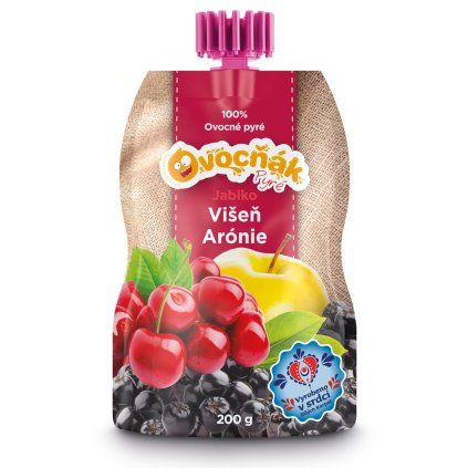 OVOCŇÁK pyré Jablko-Višeň-Aronie 200g