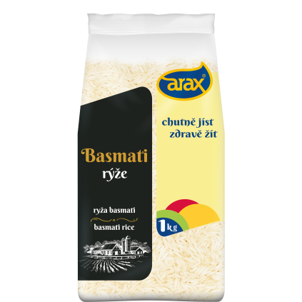 ARAX Rýže dlouhozrnná basmati extra long 1kg 3Dv2