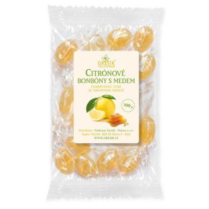 GREŠÍK Citrónové bonbóny s medem 100 g
