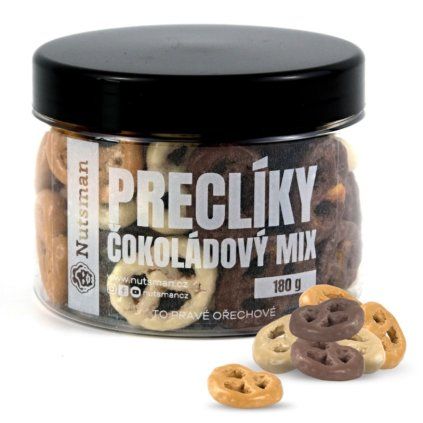 NUTSMAN Preclíky čokoládový MIX 180 g