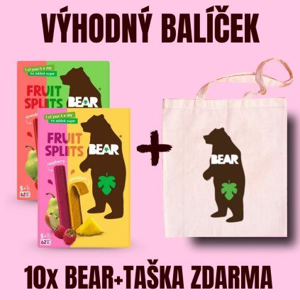 BEAR Fruit Splits 10 ks + BEAR Plátěná taška ZDARMA
