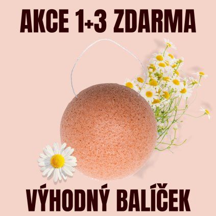 J IN Konjak houbička Heřmánek 1+3 ZDARMA