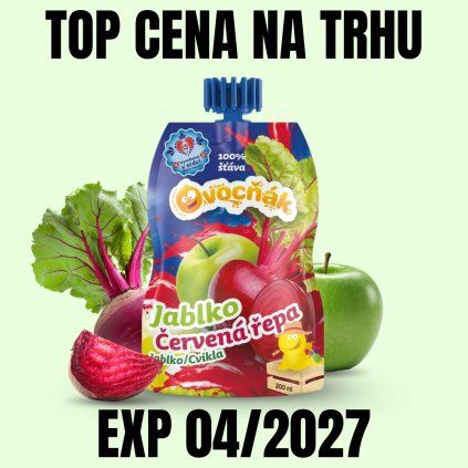 OVOCŇÁK mošt Jablko červená řepa 200 ml EXP 042027