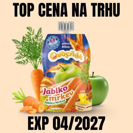 OVOCŇÁK mošt Jablko mrkev 200 ml EXP 042027