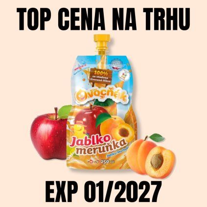 OVOCŇÁK Mošt Jablko Meruňka 250 ml EXP 012027