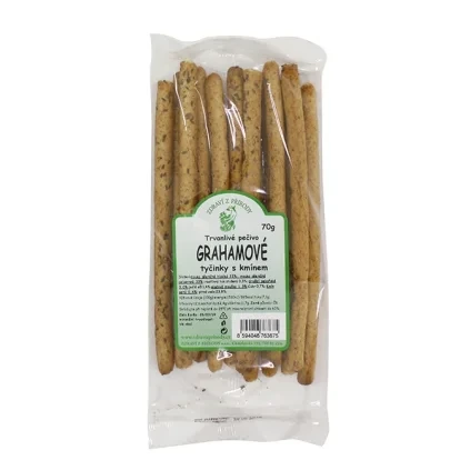 Grahamové celozrnné tyčinky kmín 70g DMT 09/2026