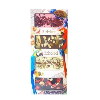 Kamila Chocolates Tabulková čokoláda s posypem - kolekce čokolád 4x50 g DMT 10/2026