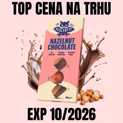 HealthyCo Oříšková čokoláda 100 g EXP 102026