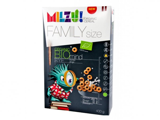 170 pmil547 milzu bio cerealni krouzky s medem 400g