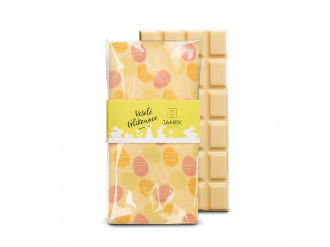 107 tabulka bile cokolady s velikonocnim potiskem cokoladovna janek