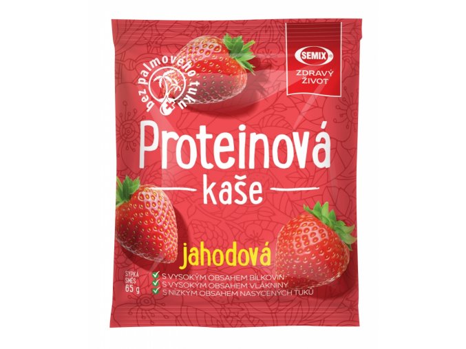 proteinova kase jahodova 65g semix