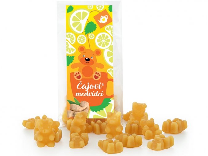 42 cajovi medvidci s prichuti citron a zazvor s medvidky