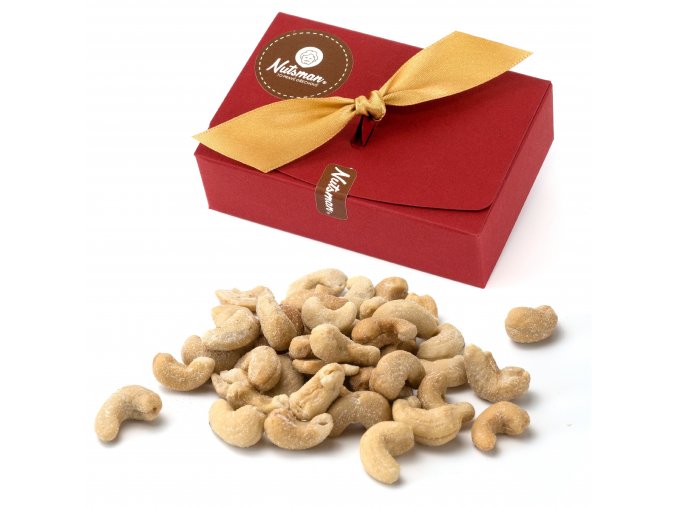 NUTSMAN Dárková krabička kešu ořechy W320 pražené solené 150 g