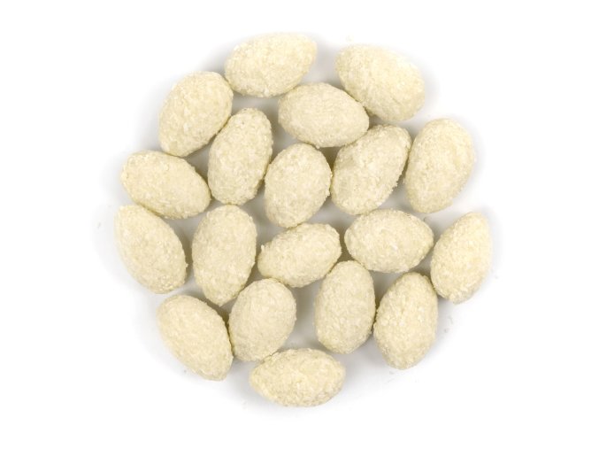 NUTSMAN Mandle v bílé čokoládě s kokosem „Raffaello“