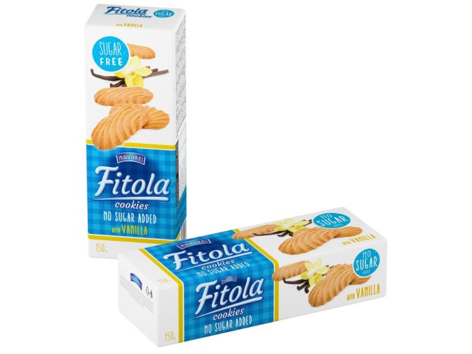 FITOLA VANILLA Křehké sušenky s vanilkovou příchutí bez přidaného cukru 130 g