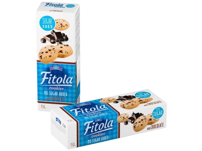 FITOLA CHOCOLATE Křehké sušenky bez přidaného cukru s čokoládou bez cukru 150 g