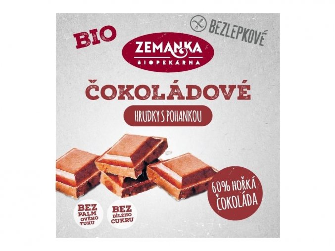 Zemanka Bezlepkové pohankové bio hrudky s čokoládou 100 g DMT 04/24