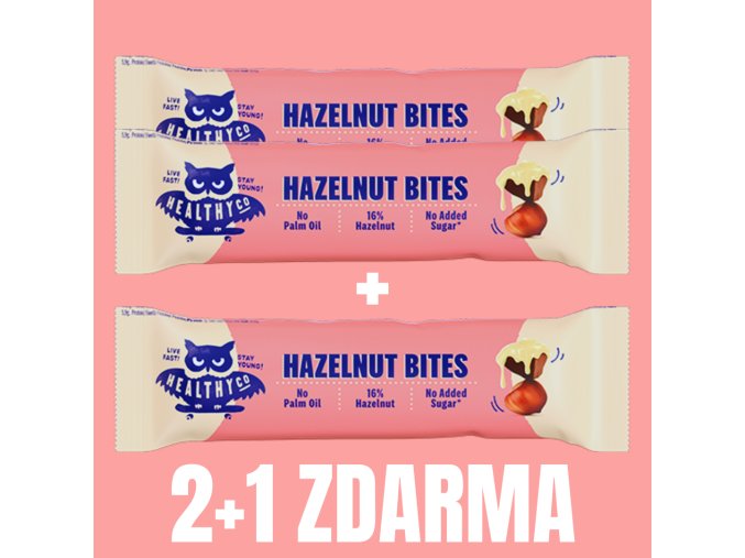 HealthyCo Hazelnut bites 21 g 2+1 ZDARMA