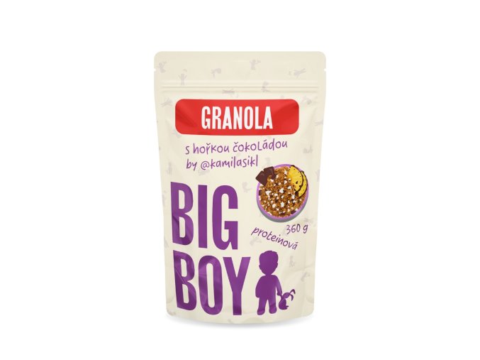 big boy proteinova granola s horkou cokoladou by kamilasikl 360g eko varianta