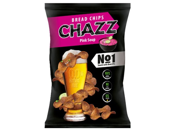 CHAZZ Chlebové chipsy s příchutí Pink Soup 100 g