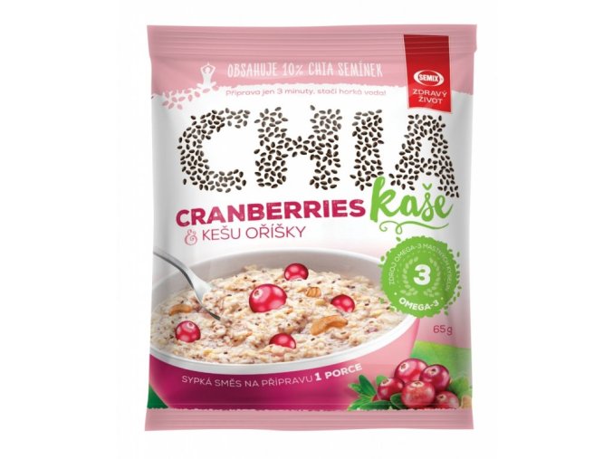 Chia kaše brusinky-kešu 65g Semix DMT 06/25