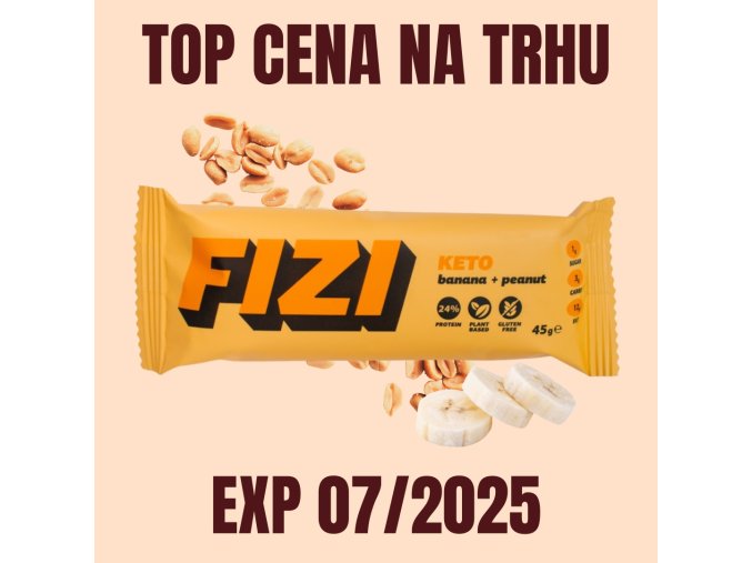 FIZI Keto proteinová tyčinka banán a arašídy 45 g EXP 072025