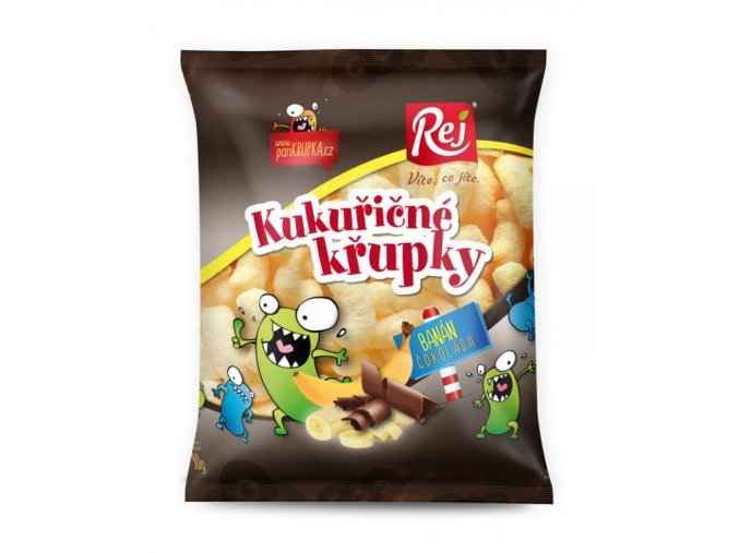 REJ Křupky banánové s čokoládou 90 g DMT 07/25