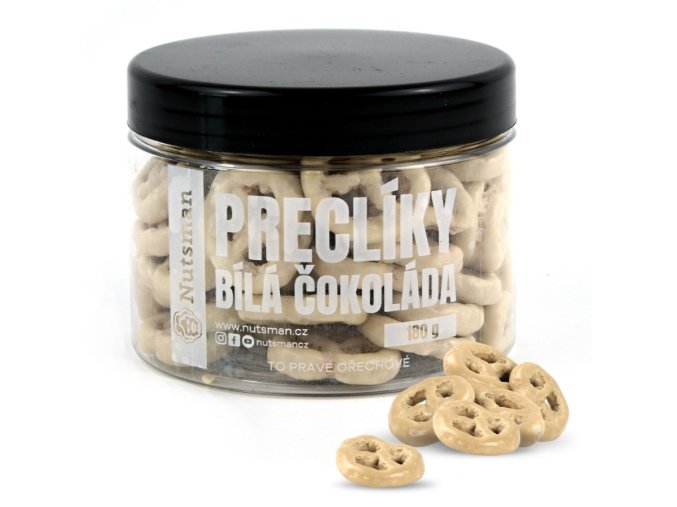 NUTSMAN Preclíky bílá čokoláda 180 g