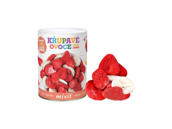 MIXIT Banán Jahoda - Křupavé ovoce 80 g dmt 08/25
