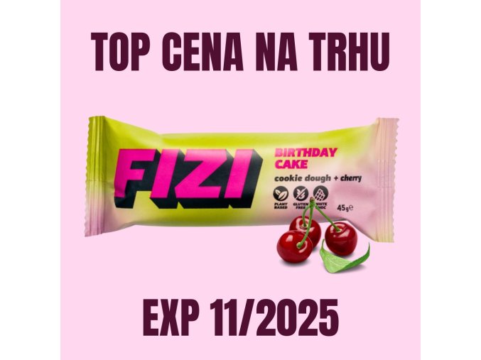 FIZI Tyčinka Birthday Cake Cookie dough + cherry 45 g EXP 112025