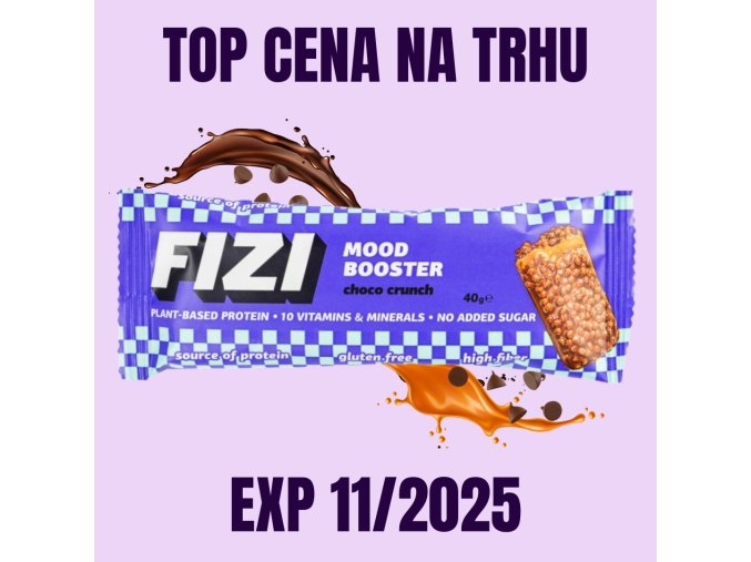 FIZI Tyčinka Mood Booster Křupavá čokoláda 40 g EXP 112025