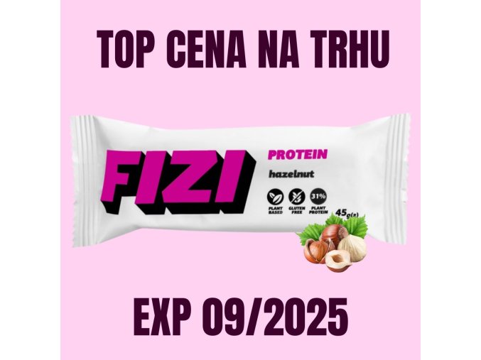 FIZI Proteinová tyčinka lískový ořech 45 g EXP 092025