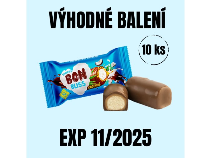 NUTSMAN Mini čoko bonbony s kokosovou náplní Bon Bliss 10 ks EXP 112025