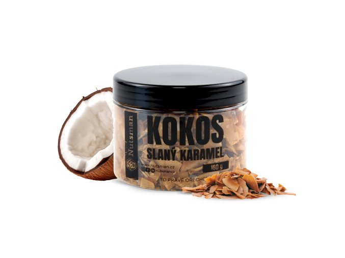 NUTSMAN Kokosové chipsy ve slaném karamelu 180 g 1