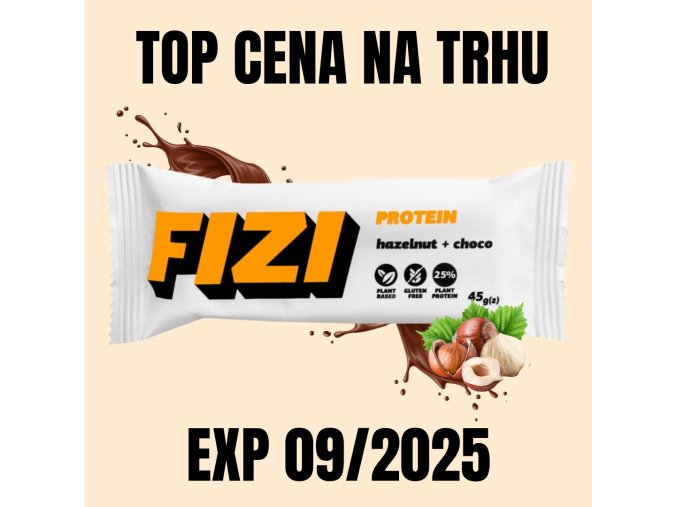 FIZI Proteinová tyčinka lískový ořech a čokoláda 45 g 15092025