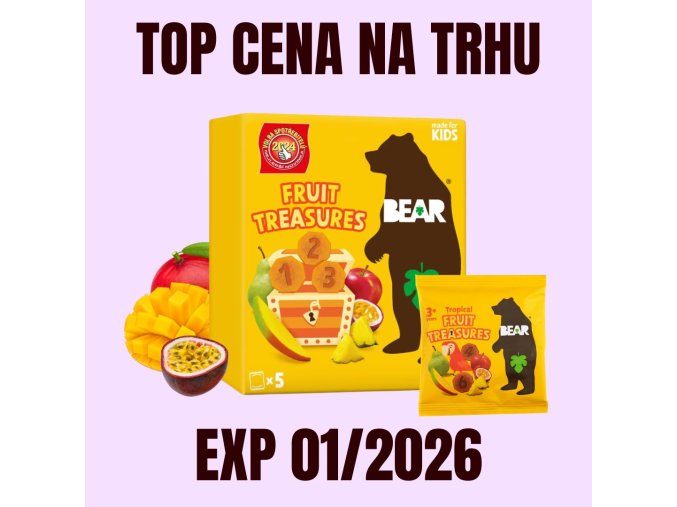 BEAR Fruit Treasures Tropical mango a marakuja 5x20g EXP 012026