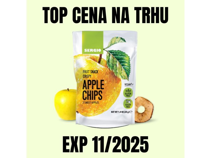 SERGIO Jablečné lupínky ze žlutého jablka 28 g EXP 11 2025
