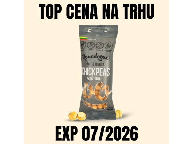 Roundooze Pražená cizrna solená 50 g EXP 07 2026