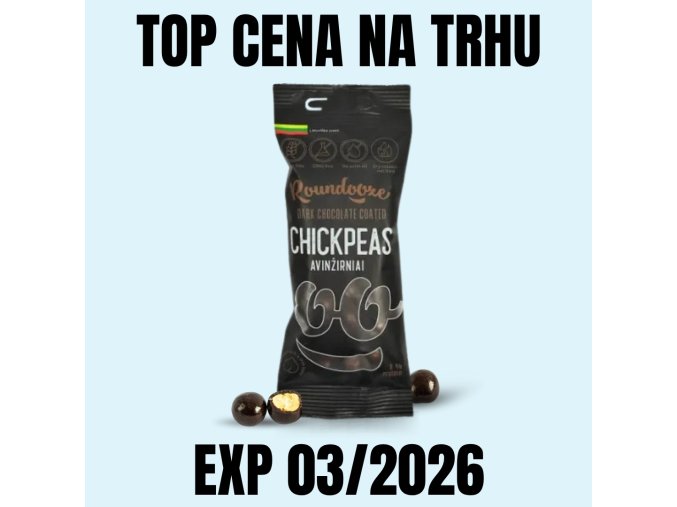 Roundooze Pražená cizrna hořká čokoláda 50 g EXP 03 2026