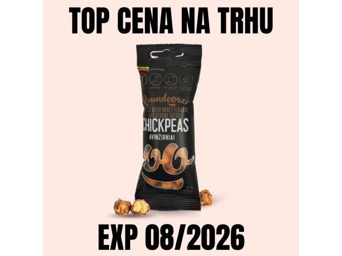 Roundooze Pražená cizrna sezam a med 50 g EXP 08 2026