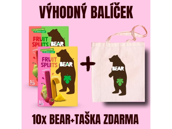 BEAR Fruit Splits 10 ks + BEAR Plátěná taška ZDARMA