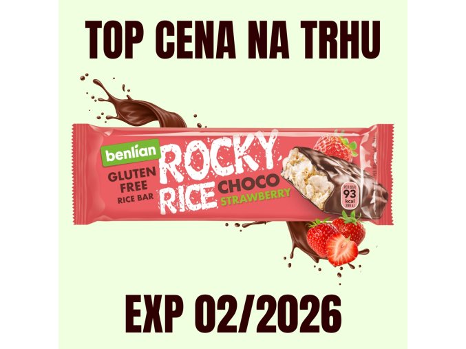 Benlian Rocky Rice rýžová tyčinka čokoláda jahoda 18 g EXP 022026