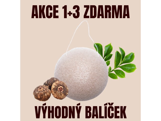 J IN Konjak houbička Přírodní 1+3 ZDARMA