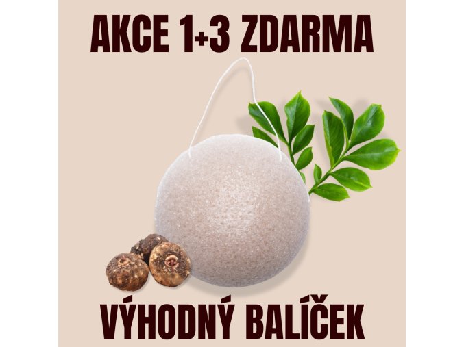 J IN Konjak houbička Přírodní 1+3 ZDARMA