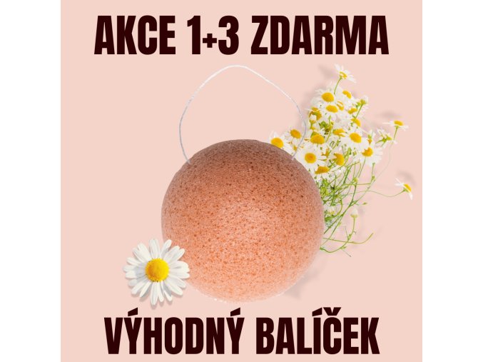 J IN Konjak houbička Heřmánek 1+3 ZDARMA