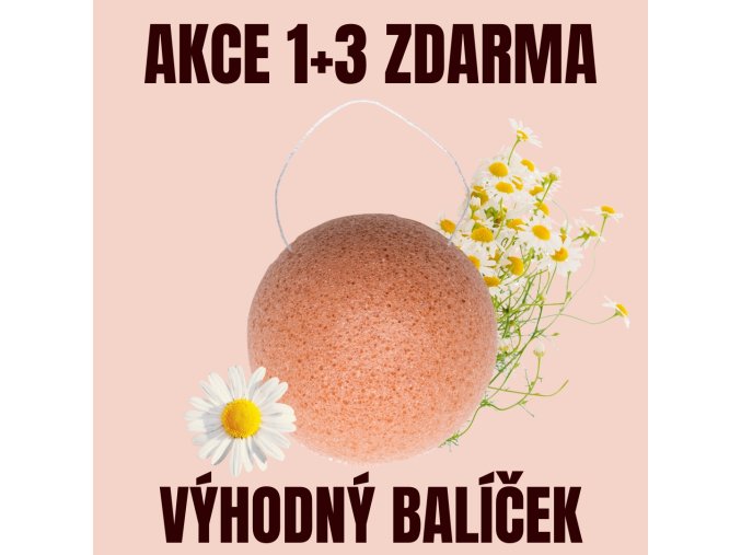 J IN Konjak houbička Heřmánek 1+3 ZDARMA