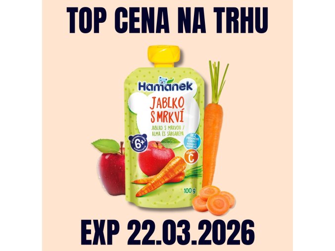 HAMÁNEK KV kapsička Jablko s mrkví 100 g EXP 22.03.2026